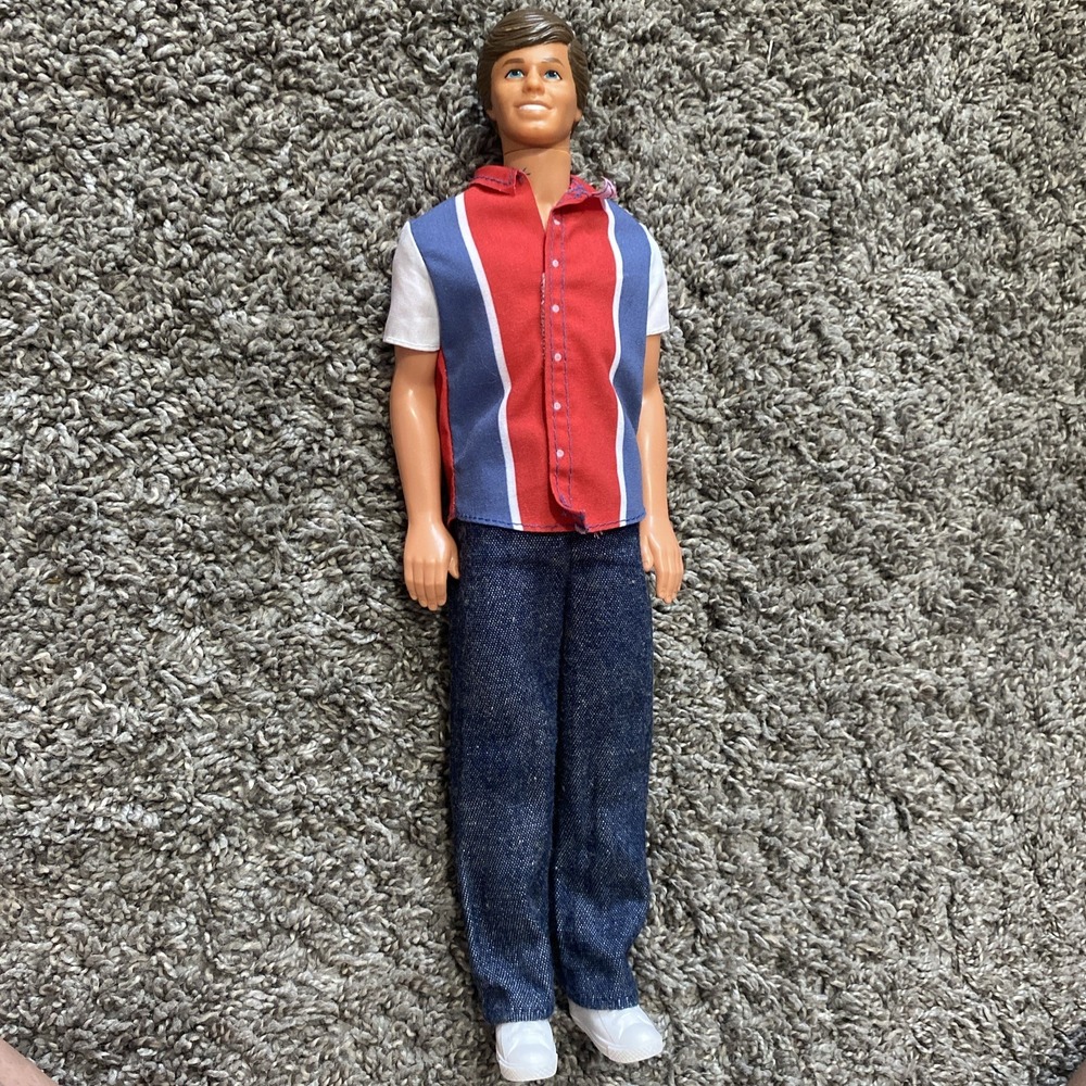 1968 Ken Body Molded Brown Hair Blue Eyes 1983 Head ~ Hong Kong